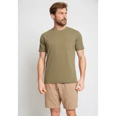 TRIAL - Polera Hombre Casual Algodón Liso Slim Marcus Verde