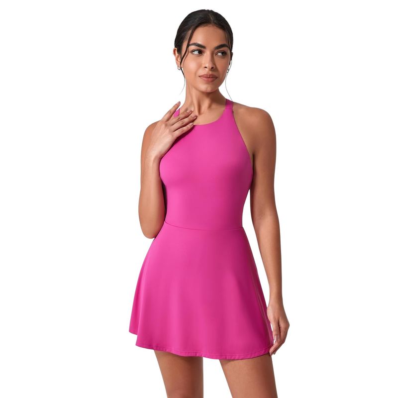 RURUTOTO - Vestido de tenis para mujer con pantalones cortos Beige
