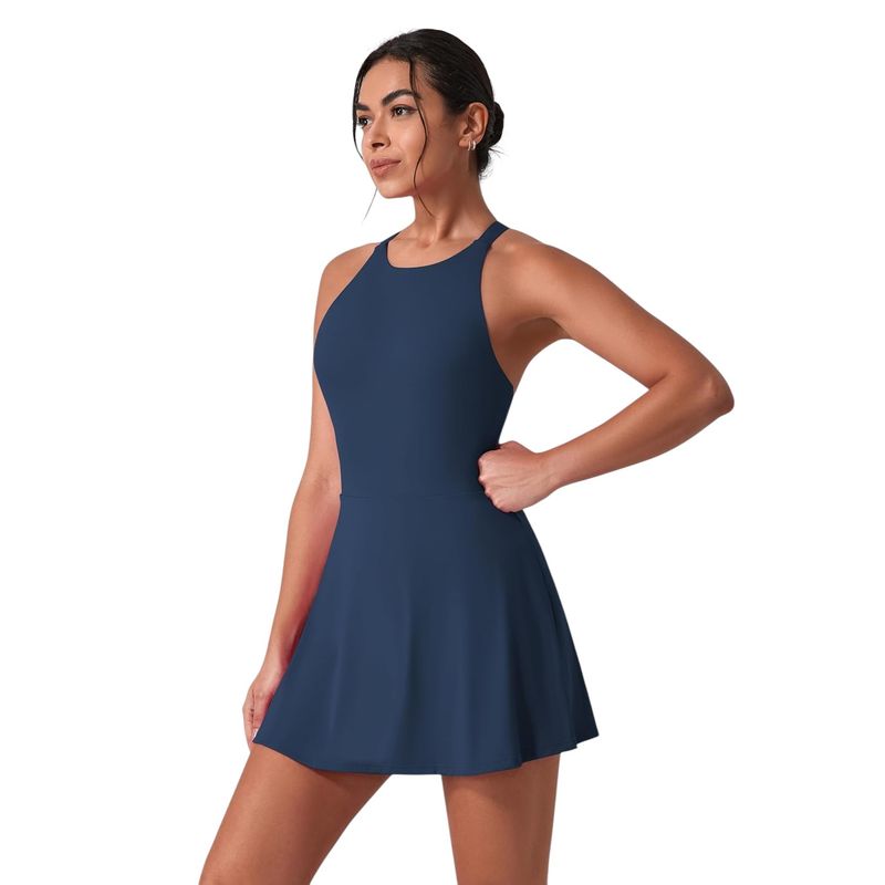 RURUTOTO - Vestido de tenis para mujer con pantalones cortos Beige
