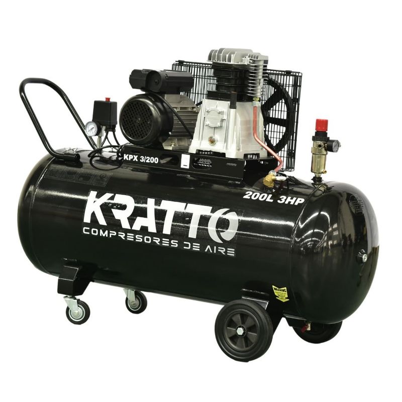 KRATTO - Compresor de Aire 3HP 200Litros KRATTO