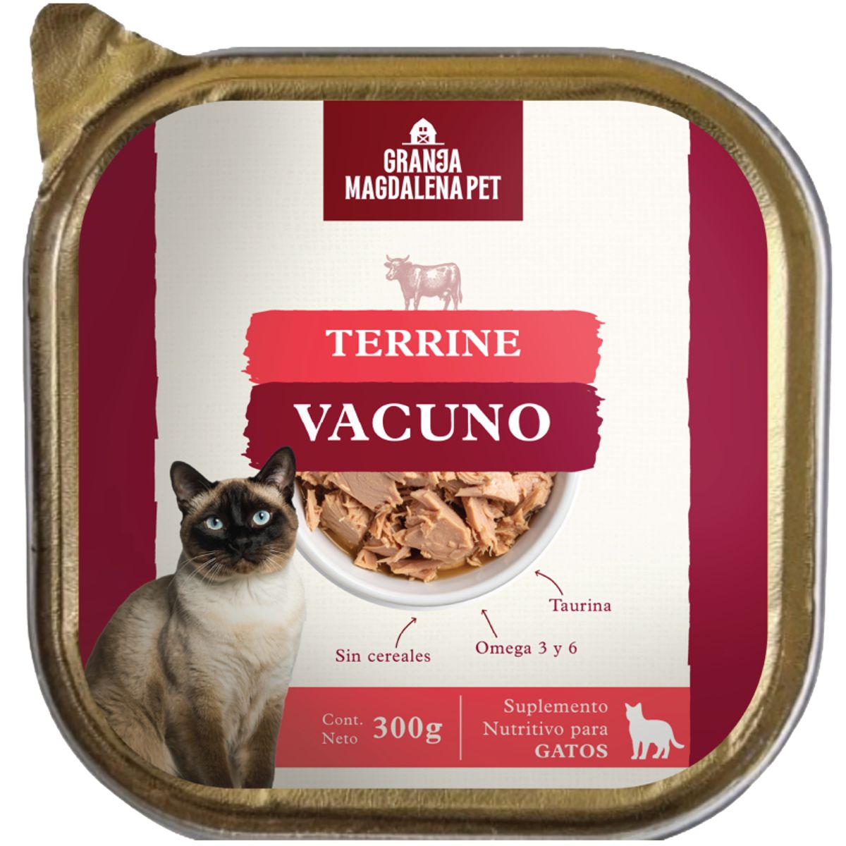 GRANJA MAGDALENA - Terrine Vacuno para Gatos - 300 grs - Granja Magdalena Pet