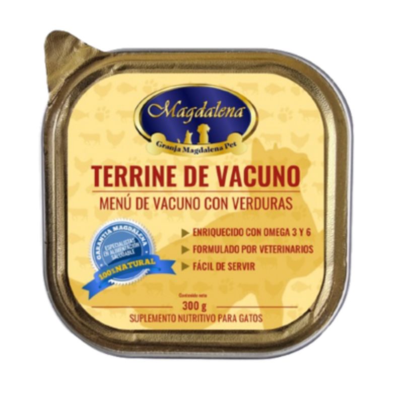 GRANJA MAGDALENA - Terrine Vacuno para Gatos - 300 grs - Granja Magdalena Pet