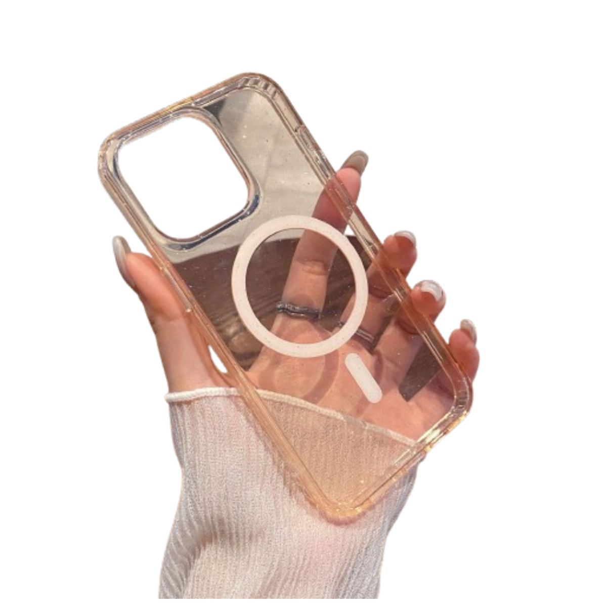 GENERICO - Carcasa Durazno iPhone 15 Pro Magsafe Antibacterial Mata 99% Bact