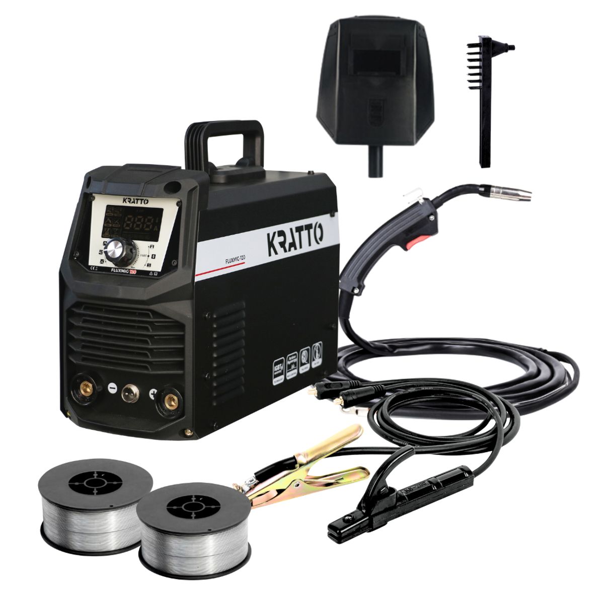KRATTO - KRATTO #6: Soldadora FLUX MIG-120 4 EN 1 [20-120A] +2kg alambre 0.8mm