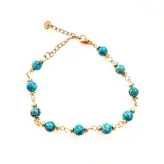GENERICO - Pulsera Turquesa Piedra Pulida