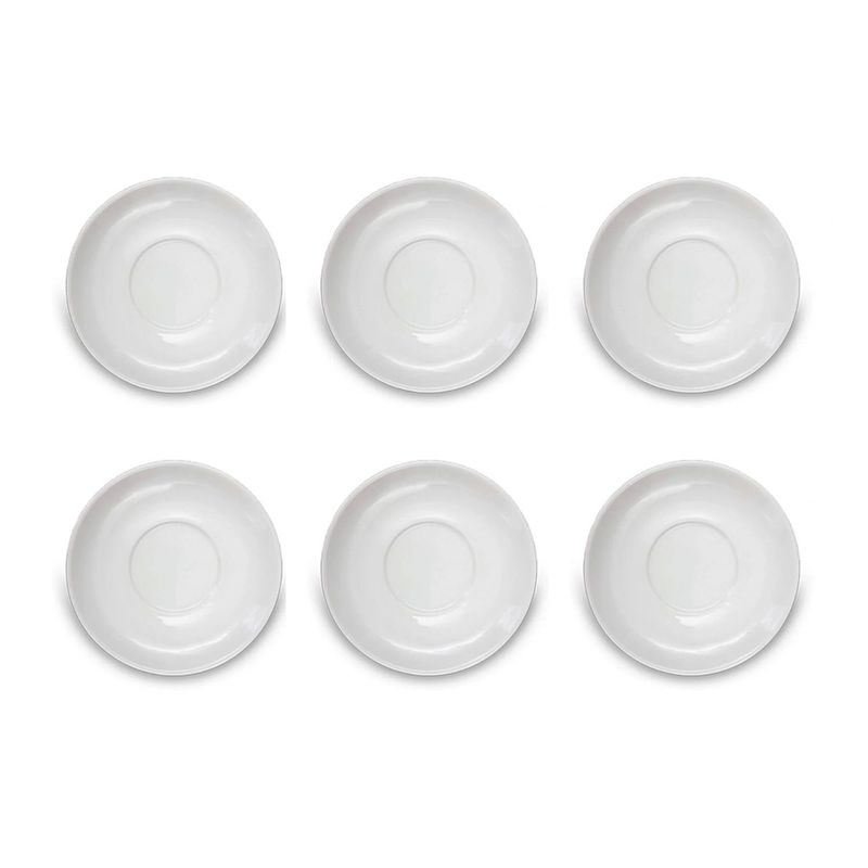 NADIR - Set 6 Platillos Té Opalina 14cm Cocina Nadir Vidrio Resistente