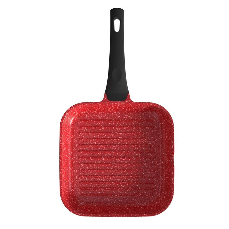 BOHLIER - Grill Antiadherente De 28cm Rojo Bohlier Aluminio Fundido