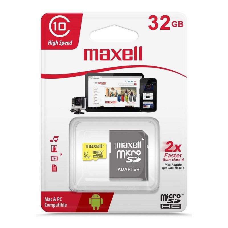 GEN - Tarjeta Memoria 32gb Micro Sd Maxell Original + Adaptador Sd