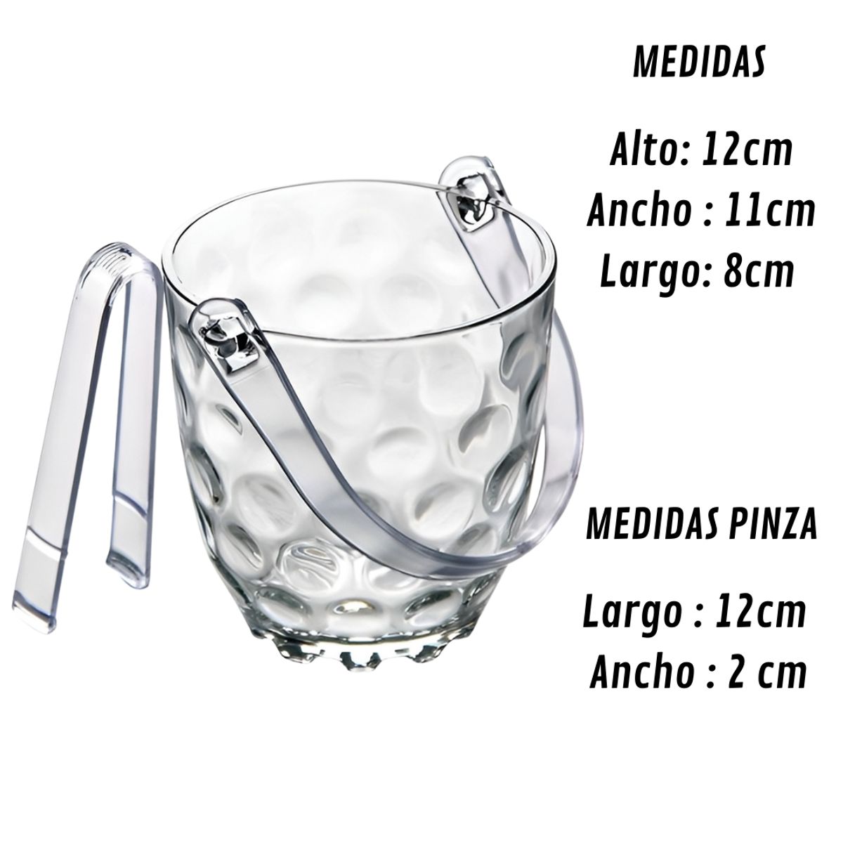 GENERICO - Hielera De Vidrio Con Pinzas Cubetas De Hielo Hielera Cubeta