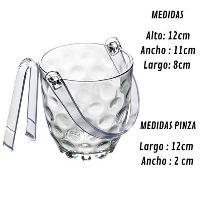 Imagen 2 del producto Hielera De Vidrio Con Pinzas Cubetas De Hielo Hielera Cubeta