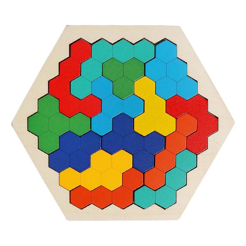 SPACEZAT - Puzle De Madera Con Forma Hexagonal Juguete Didáctico