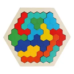 SPACEZAT - Puzle De Madera Con Forma Hexagonal Juguete Didáctico