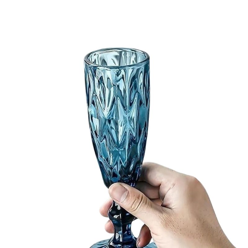 ALLEGRA - Copas Flute Diamonds Blue de 180ml Menaje Cocteleria Allegra