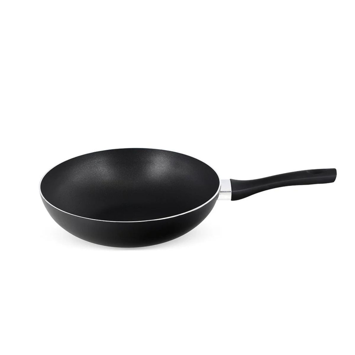 WENS - Wok 30cm Con Tapa De Vidrio Wens Firenze Negro Antiadherente