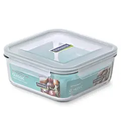 GLASSLOCK - Contenedor De Vidrio Hermetico Cuadrado 2600mL
