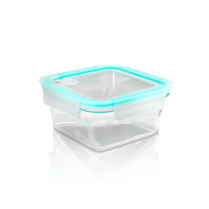 GLASSLOCK - Contenedor De Vidrio Hermetico Cuadrado 490mL Glasslock