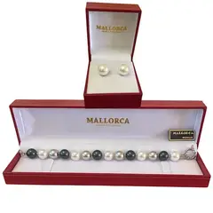 MALLORCA - PULSERA PERLAS GRANDES 12mm. Y AROS CONJUNTO DE PERLAS