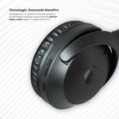 Imagen 2 del producto Audifonos Bluetooth Inalambricos Over Ear WavePro - Negro Negro