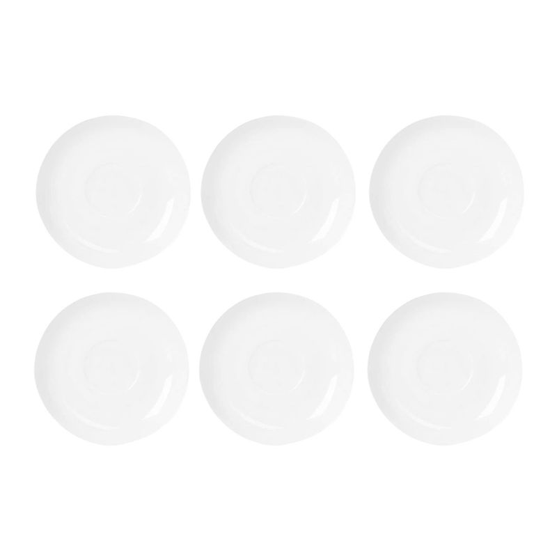 HALLEN - Set De 6 Platillos Redondos De 15cm Porcelana Blanca Hallen