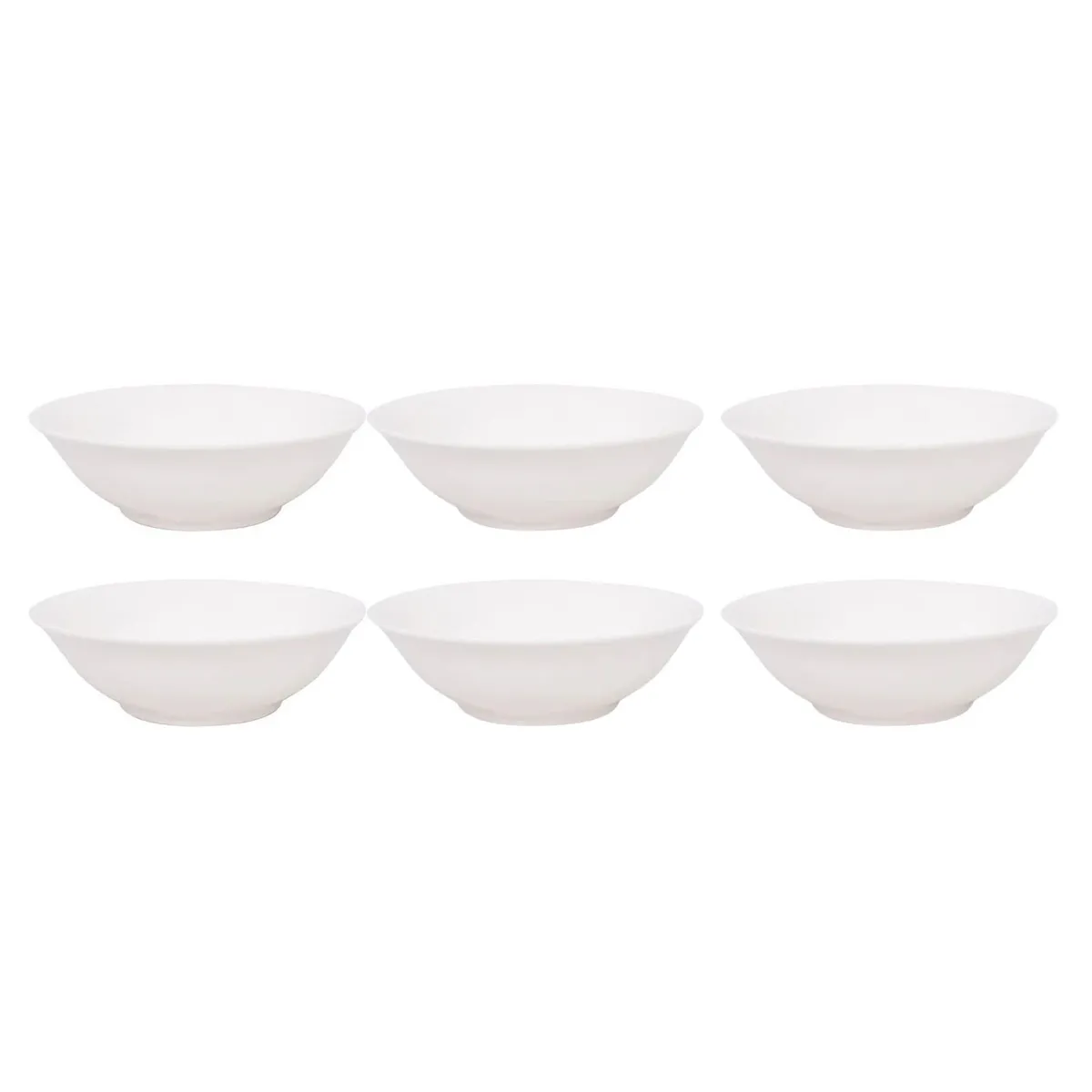HALLEN - Set 6 Ensaladeras 25cm Porcelana Blanca Resistente Hallen