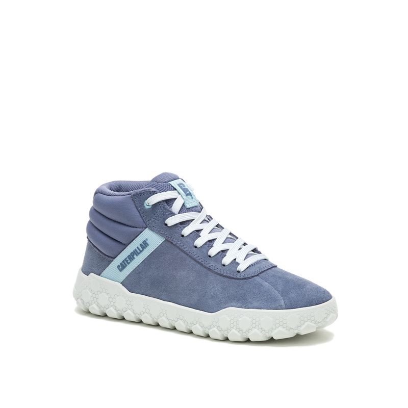 CAT - Zapatilla con caña Gamuza Mujer Hex + Mid Azul CAT