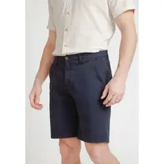 TRIAL - Bermuda Hombre Casual Algodón Liso Slim Valerio Azul Marino