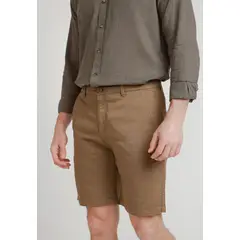 TRIAL - Bermuda Hombre Casual Algodón Liso Slim Valerio Khaki