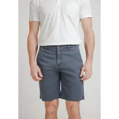 TRIAL - Bermuda Hombre Casual Algodón Liso Slim Valerio Azulino