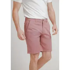 TRIAL - Bermuda Hombre Casual Algodón Liso Slim Valerio Coral