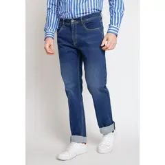 TRIAL - Jeans Hombre Casual Algodón Liso Regular Nada Azul Medio
