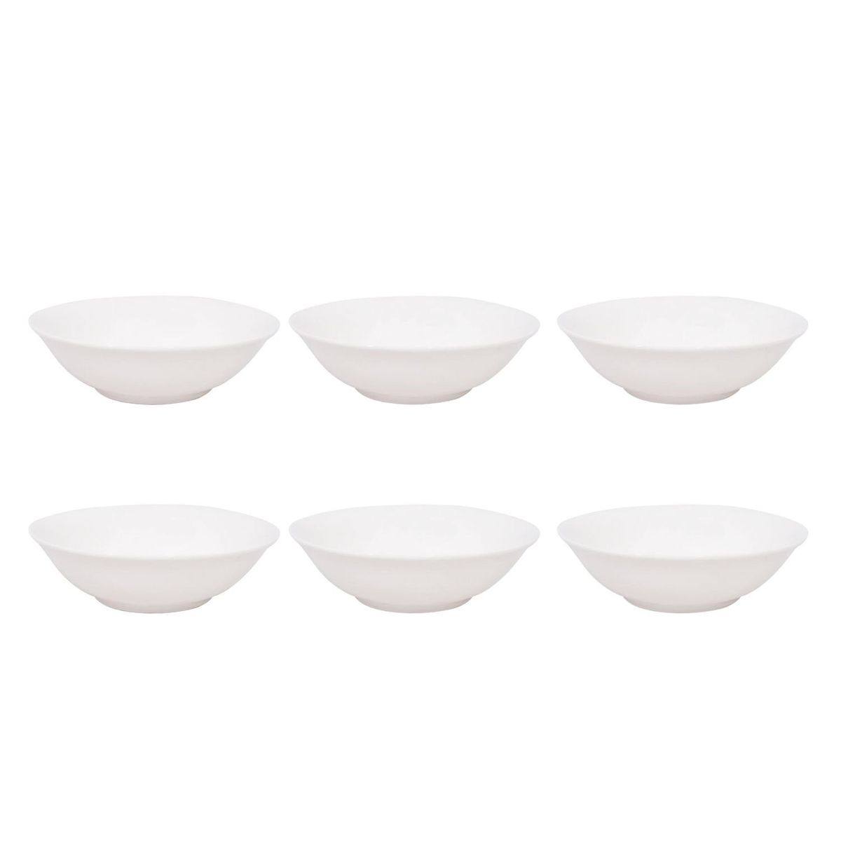 HALLEN - Set 6 Platos Bowl De Sopa 20cm Porcelana Blanca Hallen