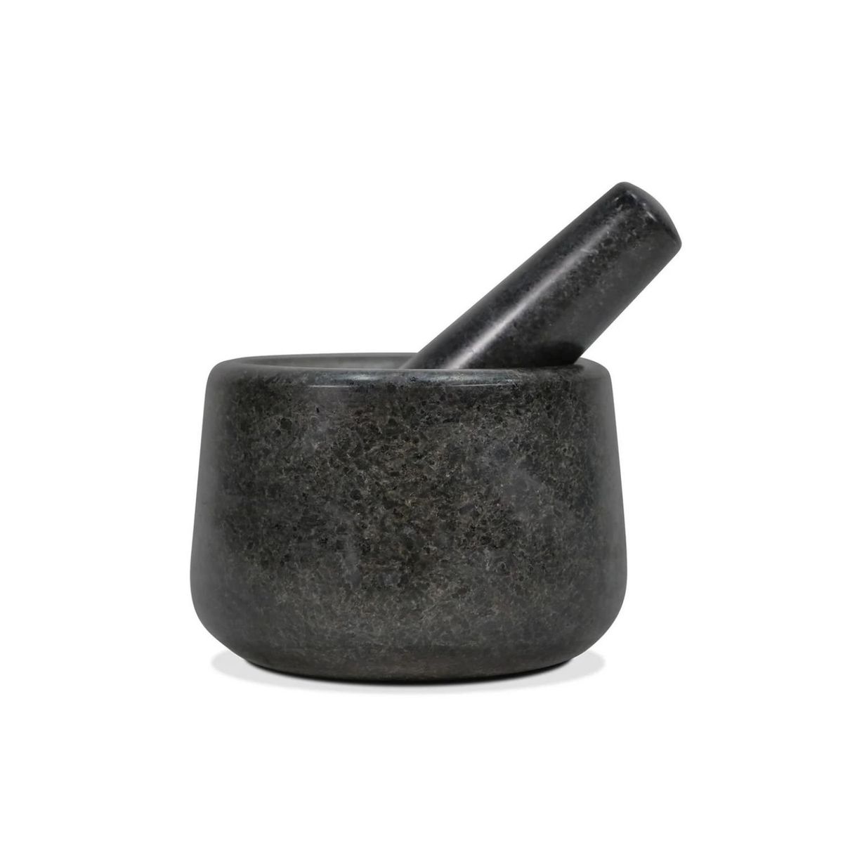 GENERICO - Mortero Marmol Fontina Moledor con Mazo de 12x8cm Negro