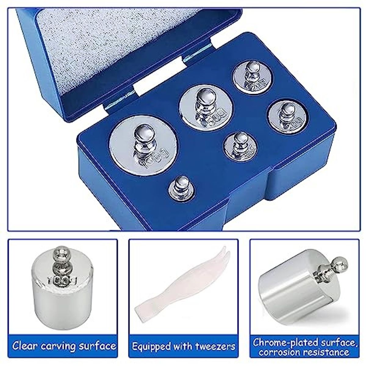 GENERICO - Set Pesos Para Calibración Balanzas 5-10-20- 50-100g