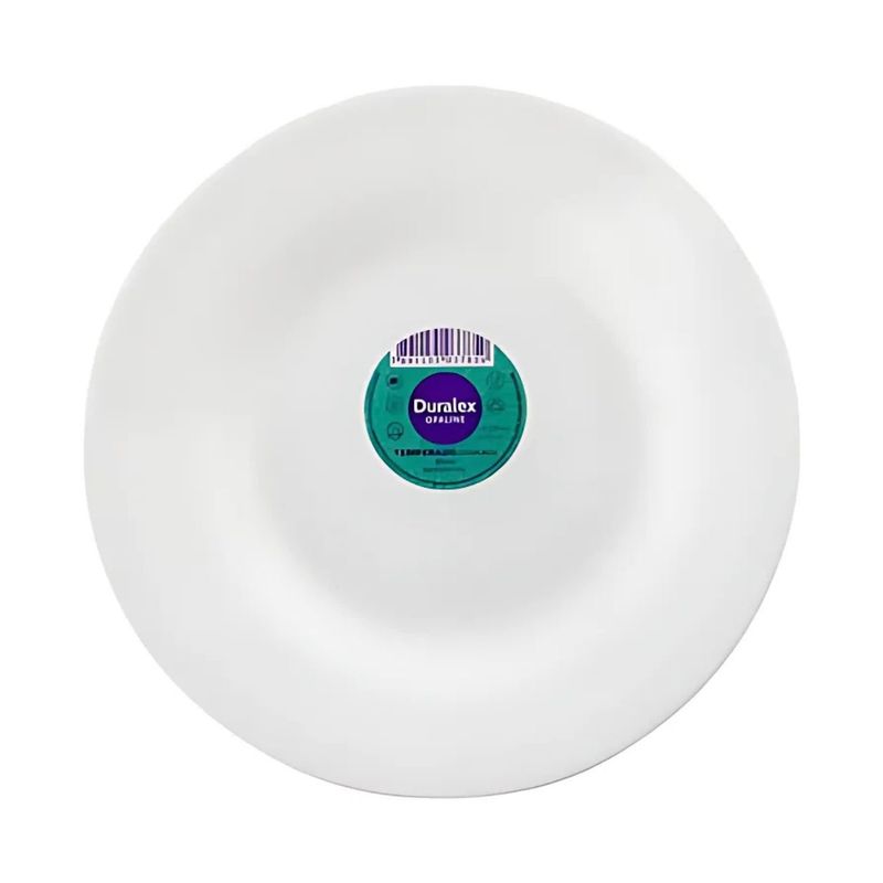 DURALEX - Plato Llano Opaline 24cm Duralex Vidrio Resistente Blanco