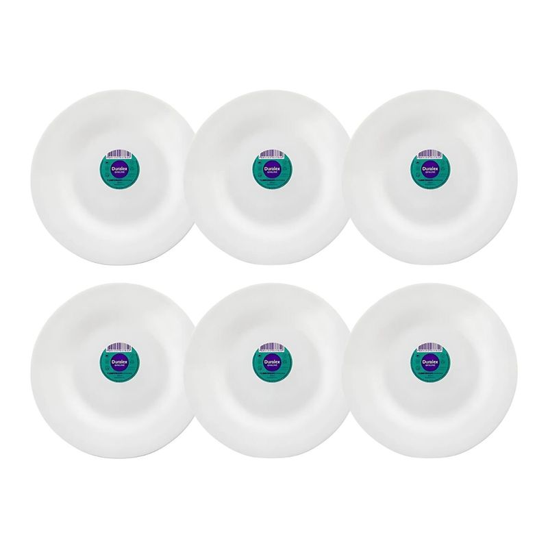 DURALEX - Set 6 Platos Llanos Opaline 24cm Duralex Vidrio Resistente