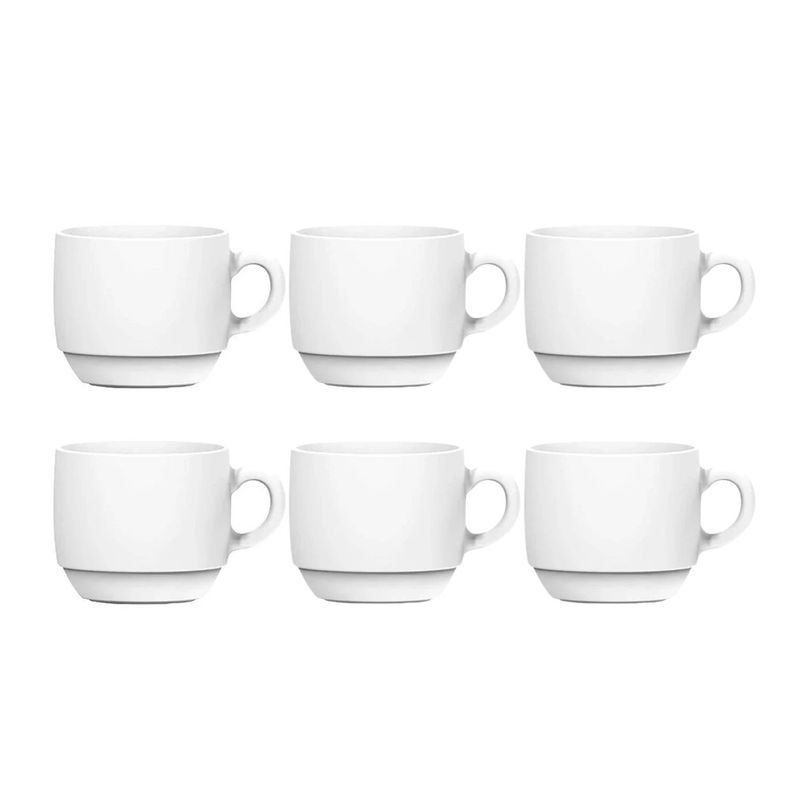 NADIR - Set 6 Tazas Té Opaline 240mL Cocina Nadir Vidrio Resistente