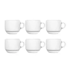 NADIR - Set 6 Tazas Té Opaline 240mL Cocina Vidrio Resistente