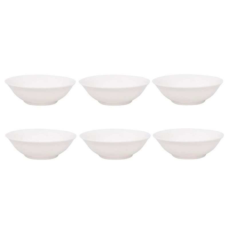 HALLEN - Set 6 Ensaladera De 225cm Porcelana Blanca Resistente Hallen