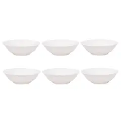 HALLEN - Set 6 Ensaladera De 225cm Porcelana Blanca Resistente