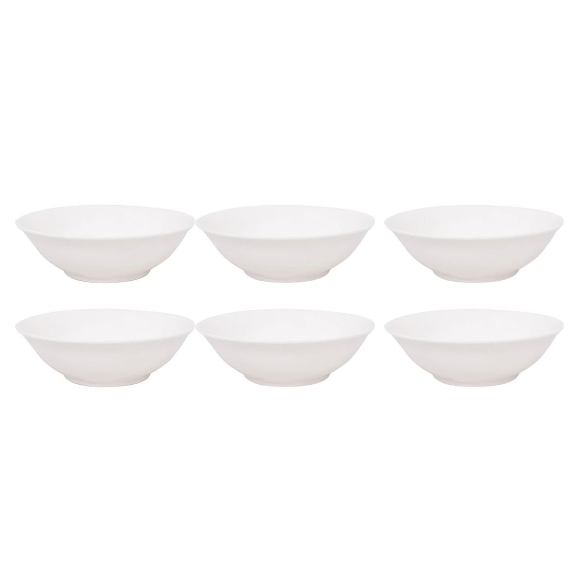 HALLEN - Set 6 Ensaladeras 25cm Porcelana Blanca Resistente Hallen