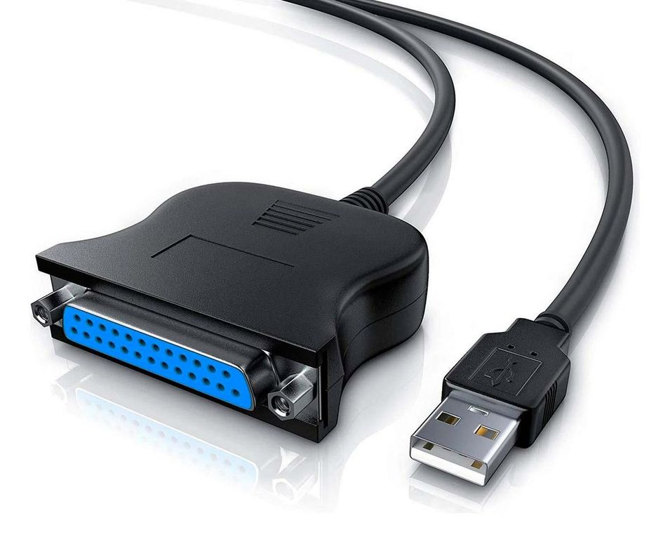Cable Adaptador Usb A Puerto Paralelo Impresora Db25 Hembra - Negro