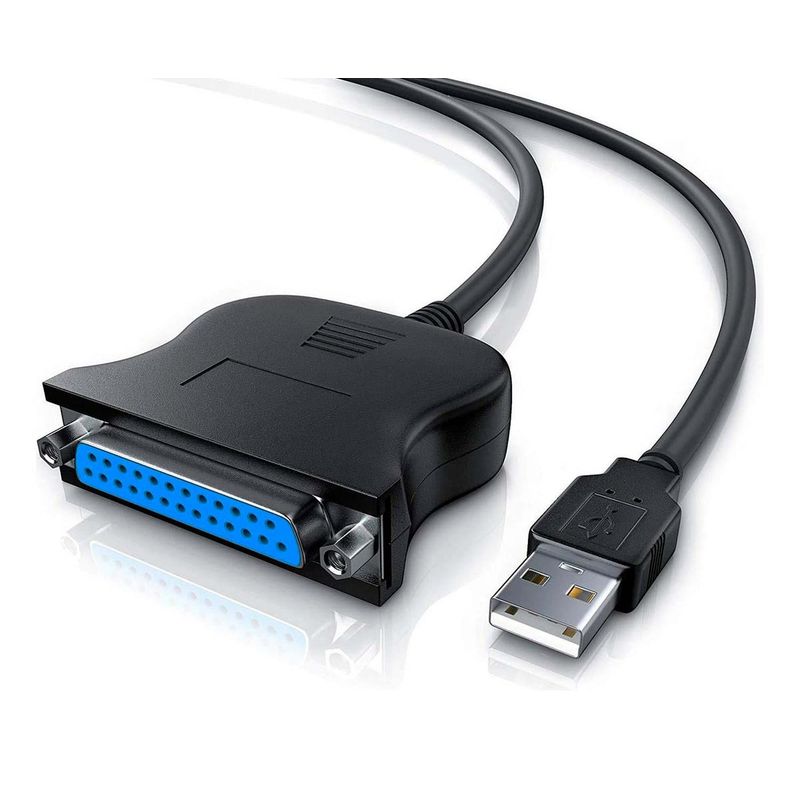 GEN - Cable Adaptador Usb A Puerto Paralelo Impresora Db25 Hembra - Negro