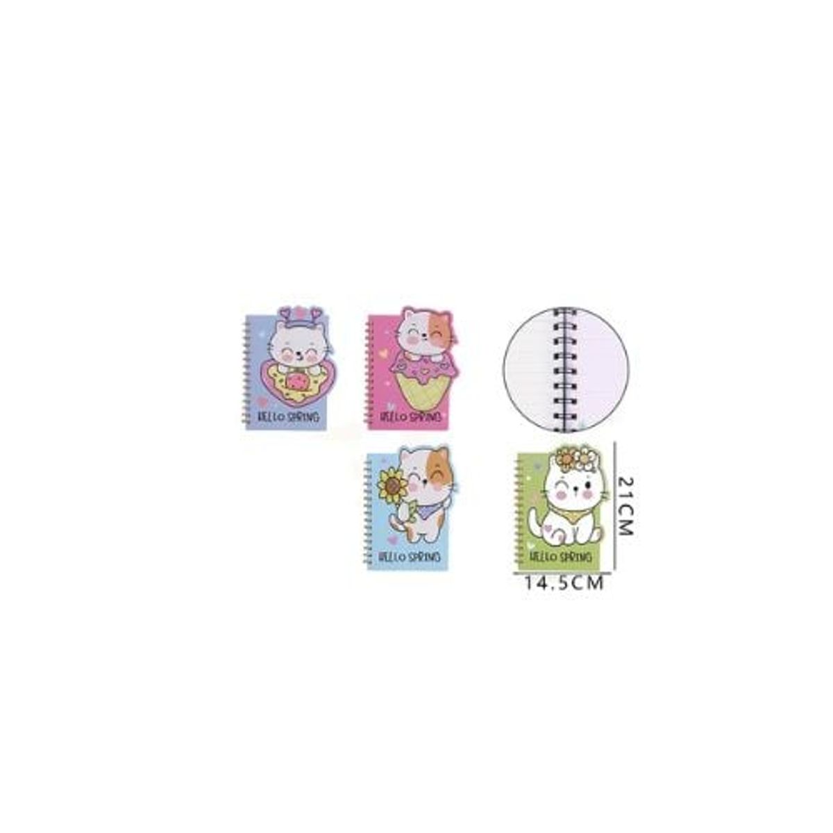 GENERICO - Libreta Gatito 60 Hojas 21 14 5 Cm