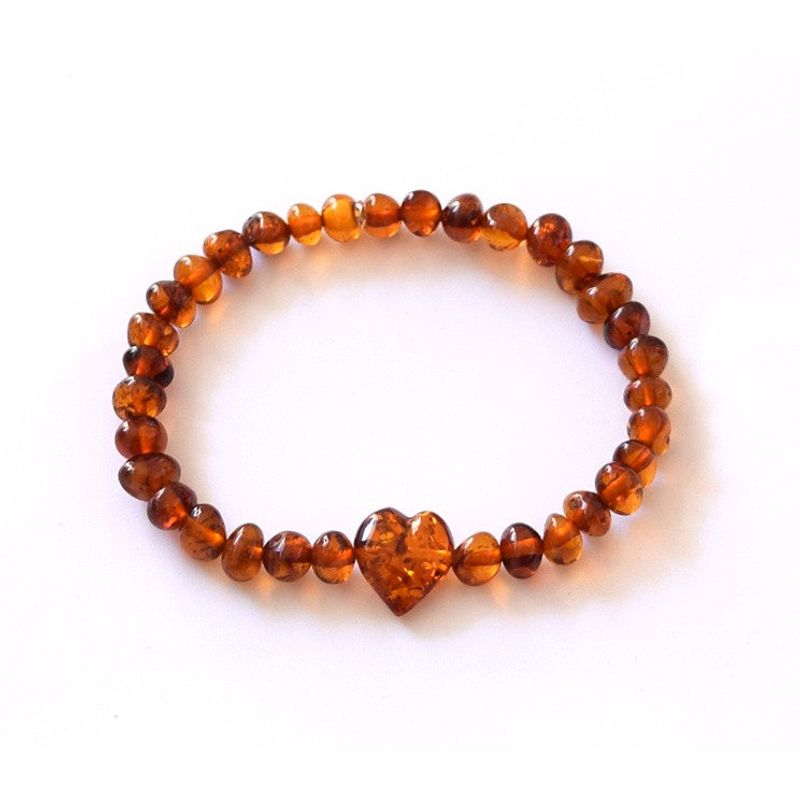 GENERICO - Pulsera de Ámbar con Corazón para adulto -  Amberland