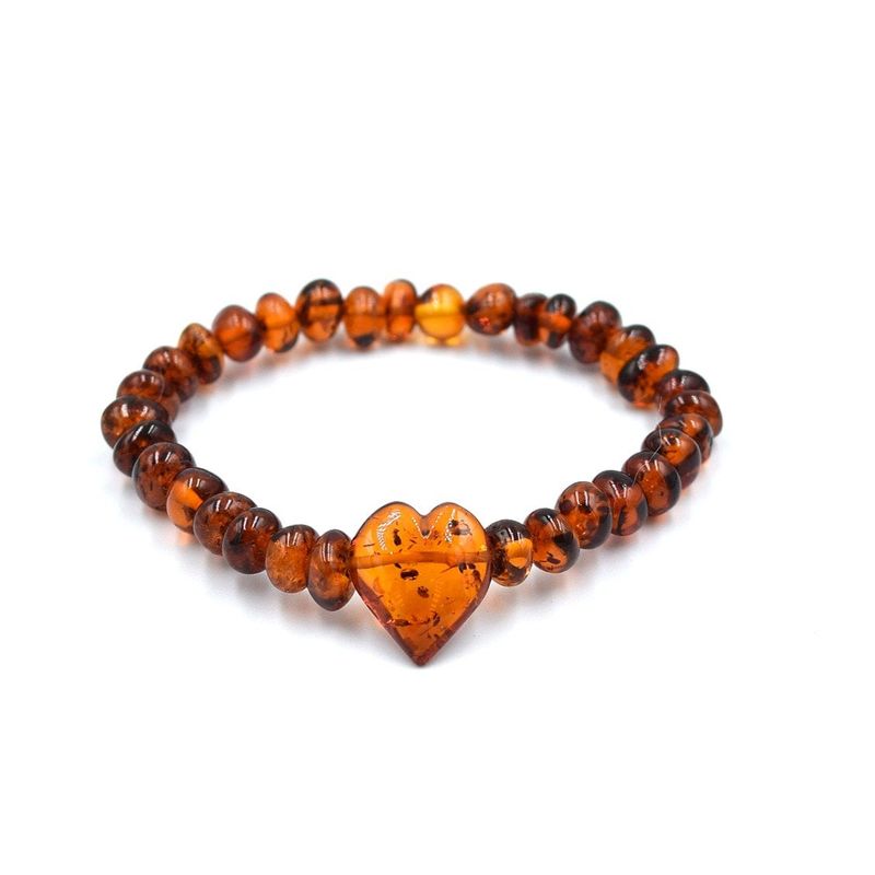 GENERICO - Pulsera de Ámbar con Corazón para adulto -  Amberland
