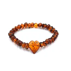 GENERICO - Pulsera de Ámbar con Corazón para adulto - Amberland