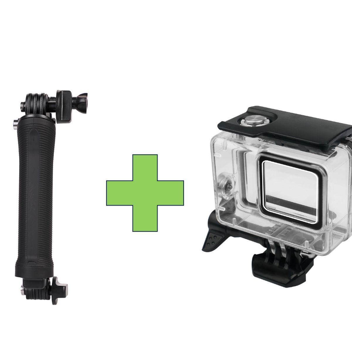 GENERICO - KIT 3-WAY + CARCASA GOPRO 7 SILVER & WHITE