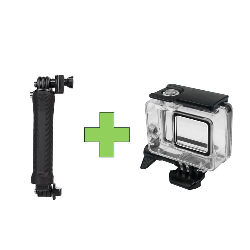 GENERICO - KIT 3-WAY + CARCASA GOPRO 7 SILVER & WHITE