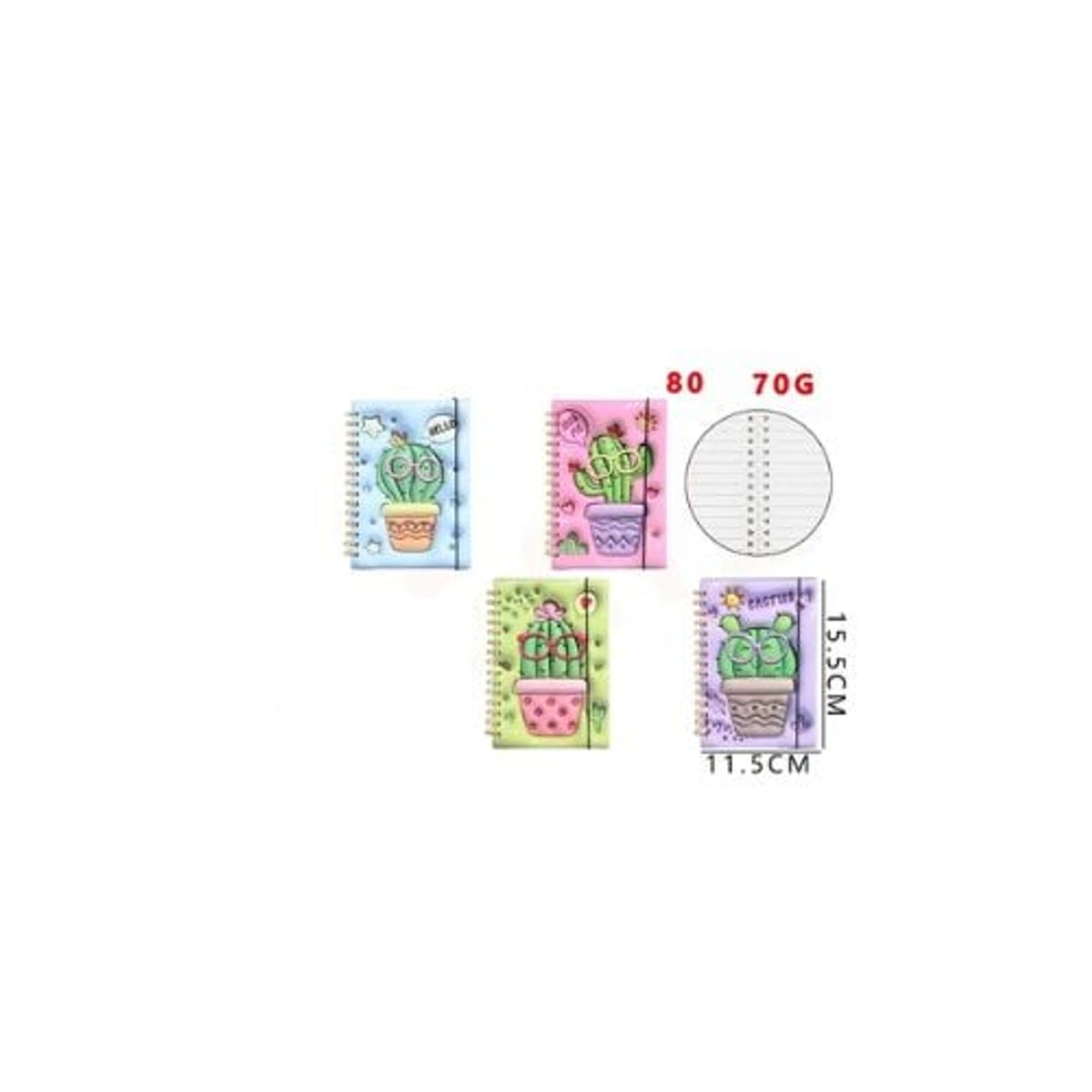 GENERICO - Libreta Cactus Cute 80 Hojas