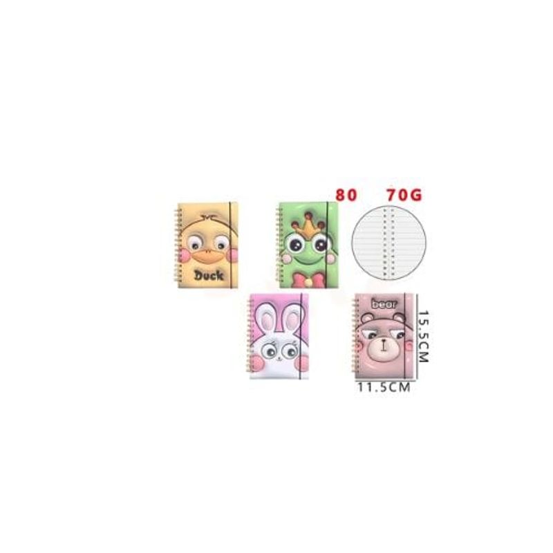GENERICO - Libreta Animales Cute 80 Hojas